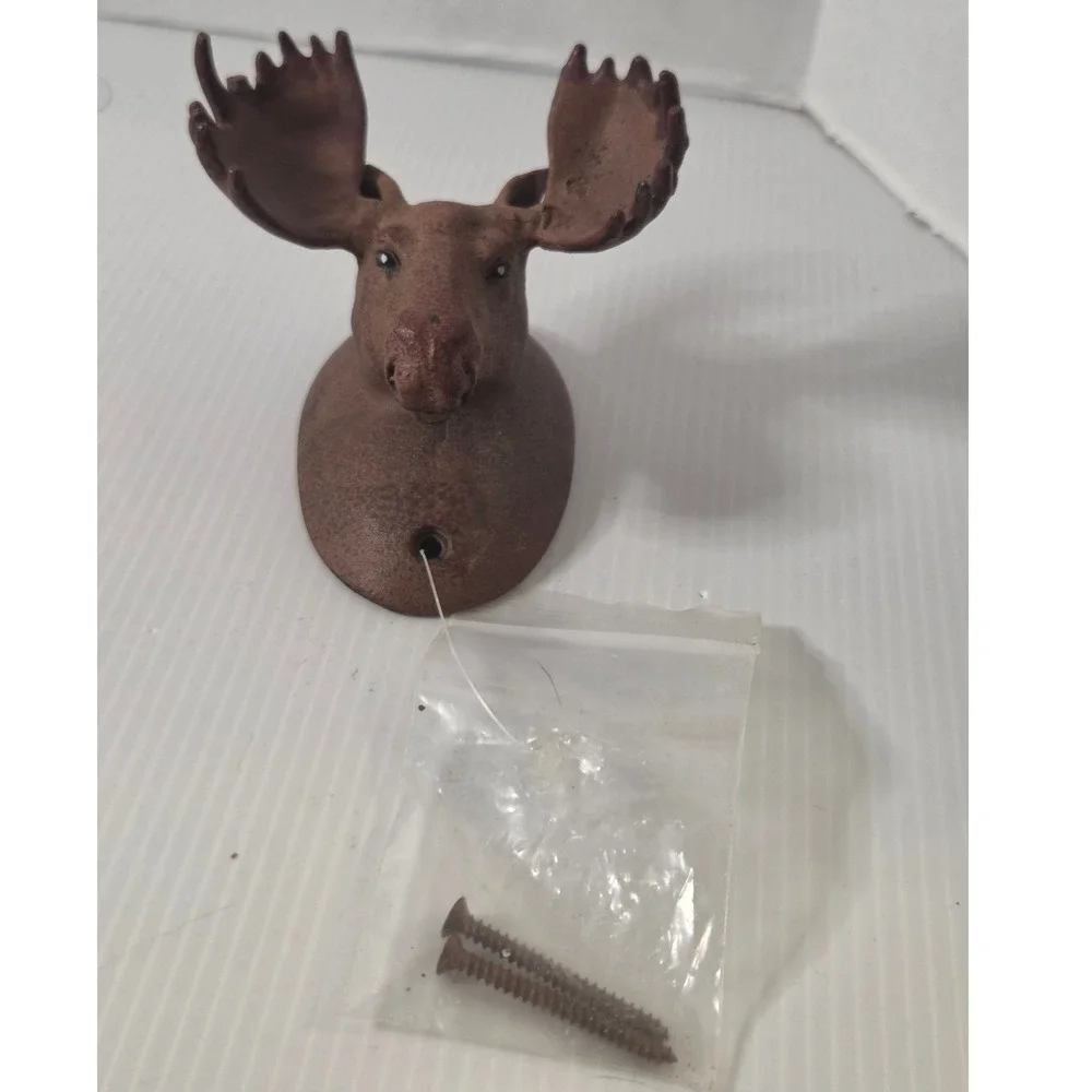 SPI Moose Wall Hook Cast Metal Rustic Cabin Lodge Hunting Decor Coat Hat